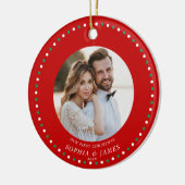 Onze eerste getrouwde kerst rood Ornament (Links)