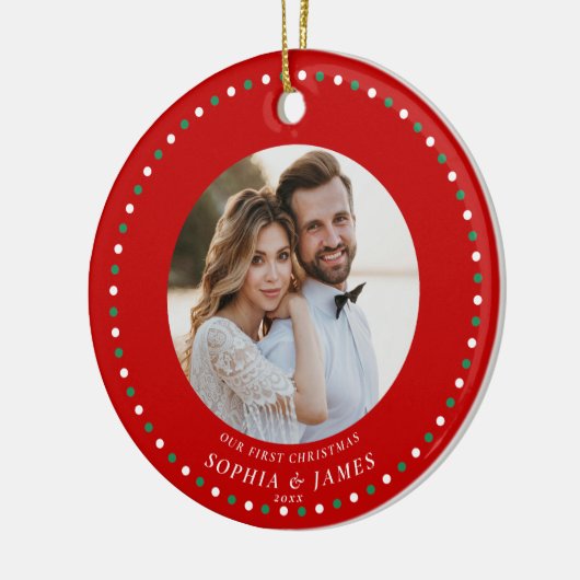 Onze eerste getrouwde kerst rood Ornament (Links)