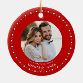 Onze eerste getrouwde kerst rood Ornament (Achterkant)