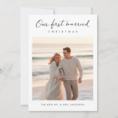 Onze eerste getrouwde kerstfoto feestdagenkaart (Voorkant)