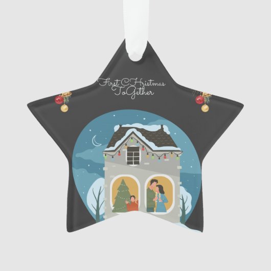 Onze eerste gezamenlijke kerstvakantie ornament (voorkant)