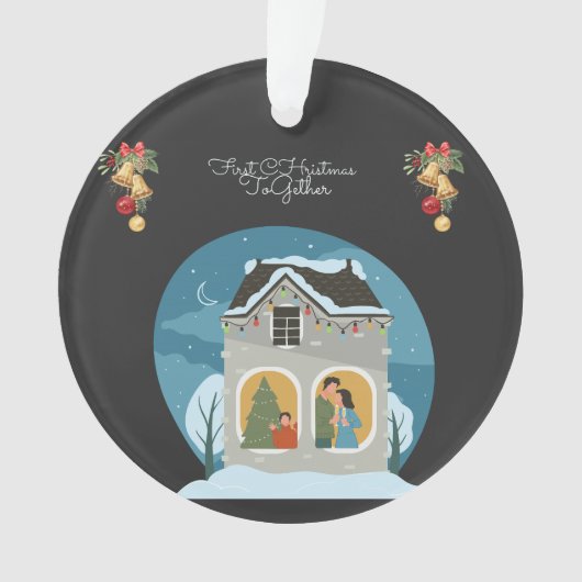 Onze eerste gezamenlijke kerstvakantie ornament (voorkant)