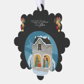 Onze eerste gezamenlijke kerstvakantie ornament kaart (Links)