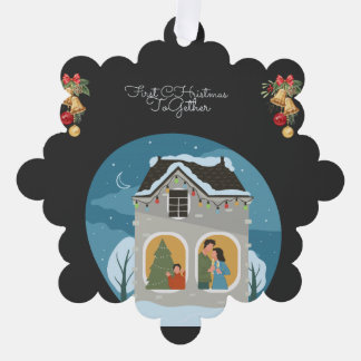 Onze eerste gezamenlijke kerstvakantie ornament kaart