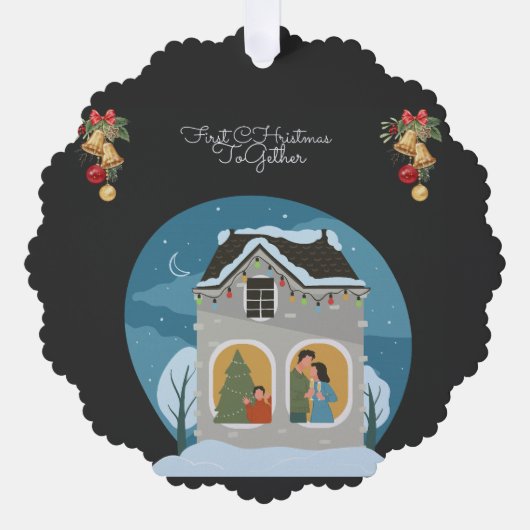 Onze eerste gezamenlijke kerstvakantie ornament kaart (Voorkant)