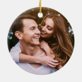 Onze eerste Global Pandemic Covid Kerstfoto Keramisch Ornament (Achterkant)