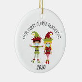 Onze eerste Global Pandemic Elf 2020 Blonde Keramisch Ornament (Rechts)