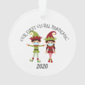 Onze eerste Global Pandemic Elf 2020 Ornament (achterkant)