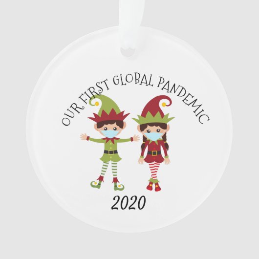 Onze eerste Global Pandemic Elf 2020 Ornament (voorkant)