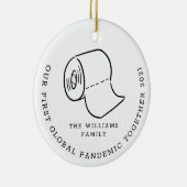 Onze eerste Global Pandemic Kerstfeestdag Foto Keramisch Ornament (Rechts)