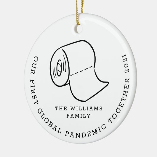 Onze eerste Global Pandemic Kerstfeestdag Foto Keramisch Ornament (Links)