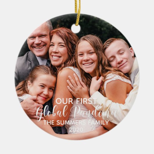 Onze eerste Global Pandemic Photo 2020 Keramisch Ornament (Voorkant)