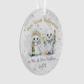 Onze eerste Halloween als Mr & Mrs Jubileum Ornament (voorkant)