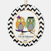 Onze eerste Halloween eigenaar van gepersonaliseer Keramisch Ornament (Links)