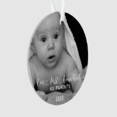 Onze eerste handgeschreven foto van Hanoekah-ouder Ornament (voorkant)