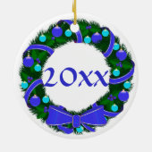 Onze eerste hanukkah-jaar met grote versiering keramisch ornament (Achterkant)