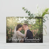 Onze eerste hanukkah Weduwfoto-feestdag Feestdagenkaart (Staand voorkant)