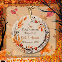 Onze Eerste Herfst Samen: Naam & Datum Herfstkrans