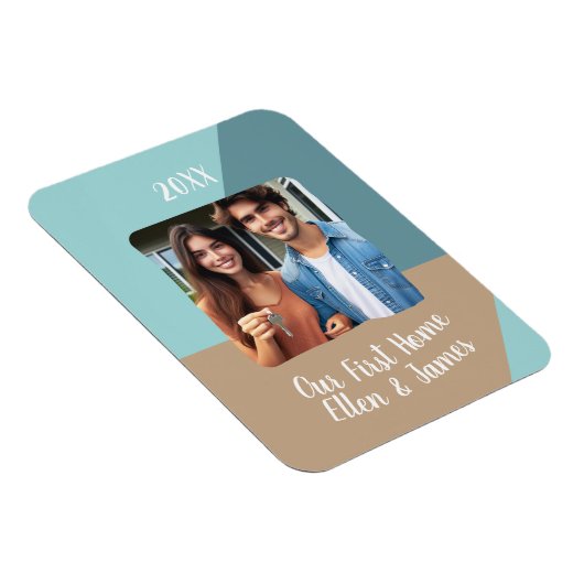 Onze eerste Home Custom Photo Housewarming Gift Magneet (Rechterzijde)