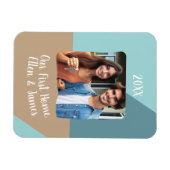 Onze eerste Home Custom Photo Housewarming Gift Magneet (Horizontaal)
