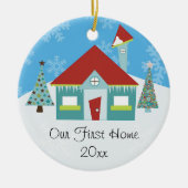 Onze Eerste Huis Kerstmis Keramisch Ornament (Voorkant)