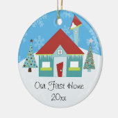 Onze Eerste Huis Kerstmis Keramisch Ornament (Links)