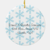 Onze Eerste Huis Kerstmis Keramisch Ornament (Achterkant)