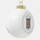 Onze eerste huis koloniale bakstenen herenhuis bla keramische bal ornament (Links)