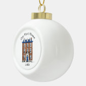 Onze eerste huis koloniale bakstenen herenhuis bla keramische bal ornament (Rechts)