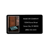 onze eerste huisdeur mat etiket (Voorkant)