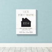 Onze eerste huishoudelijke verwarming canvas afdruk (Insitu (Houten vloer))