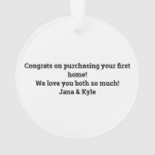 Onze eerste huisorganisatie ornament (achterkant)