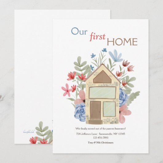 Onze eerste Kaarten voor thuisverhuizingen (Voorkant / Achterkant)