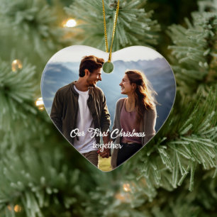 Onze eerste kerst 1 foto keramisch ornament
