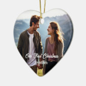 Onze eerste kerst 1 foto keramisch ornament (Links)