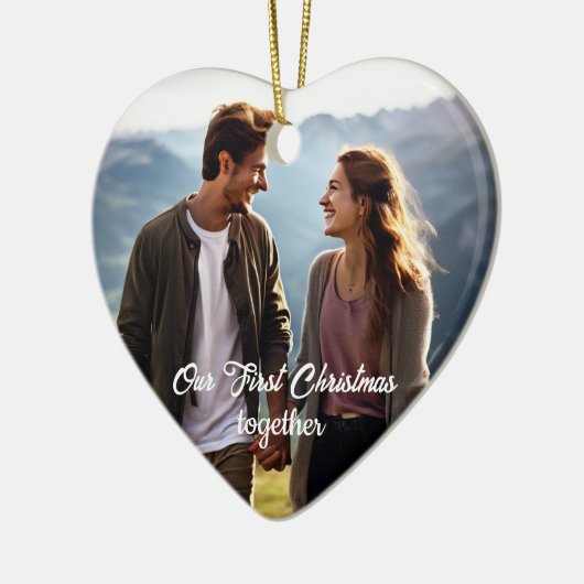 Onze eerste kerst 1 foto keramisch ornament (Links)