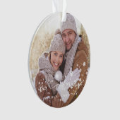 Onze eerste kerst 2-zijdige foto kerstversiering ornament (voorkant)