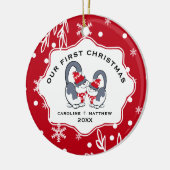 Onze eerste kerst. Aangepaste foto Keramisch Ornament (Links)