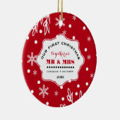 Onze eerste kerst. Aangepaste foto Keramisch Ornament (Rechts)