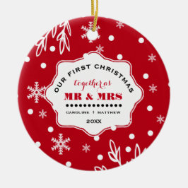 Onze eerste kerst. Aangepaste foto Keramisch Ornament