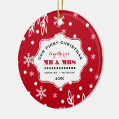 Onze eerste kerst. Aangepaste foto Keramisch Ornament (Links)