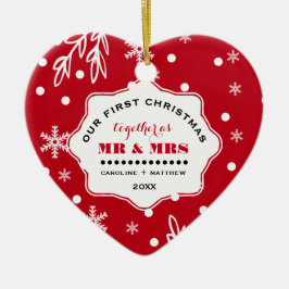 Onze eerste kerst. Aangepaste foto Keramisch Ornament