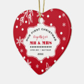 Onze eerste kerst. Aangepaste foto Keramisch Ornament (Links)