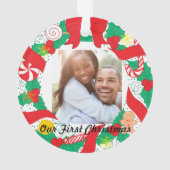Onze eerste kerst | Aangepaste foto Ornament (achterkant)