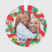 Onze eerste kerst | Aangepaste foto Ornament (voorkant)