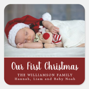 Onze eerste kerst aangepaste foto Stickers