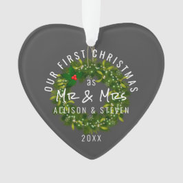 Onze eerste kerst als de heer en mevrouw Husband W Ornament