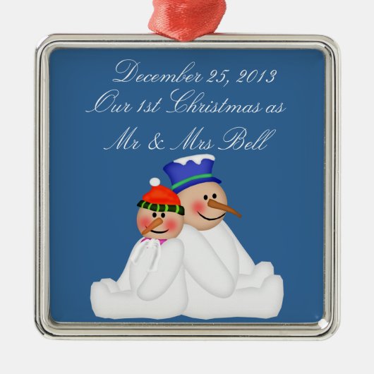 Onze eerste kerst als de heer en mevrouw Ornament (Voorkant)