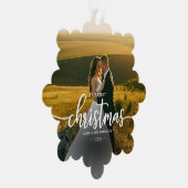 Onze eerste kerst als de heer en mevrouw. ornament kaart (Rechts)