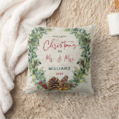 Onze eerste kerst als de heer en mevrouw Pine Kers Kussen (Deken)